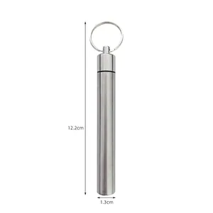 Stainless steel ear pick set in silver storage tube, 12.2cm length and 35g weight
