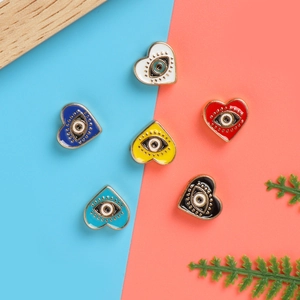 Perline cuore malocchio colorate in lega per gioielli fai-da-te, bracciali e collane
