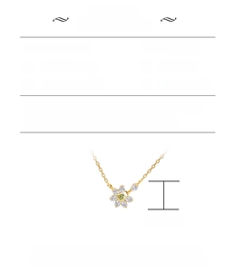Detail specifications of 14K gold plated silver flower necklace with green peridot stone