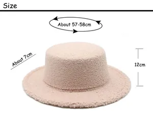 Detailed size guide for the winter lamb wool flat top hat with specific measurements