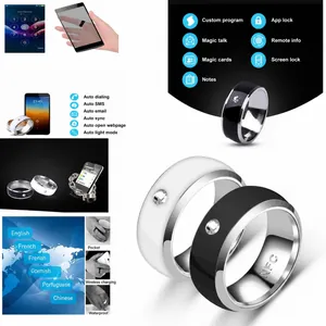 Smart NFC Ring Für Herren Damen Titanstahl Poliert Minimalistisch Eingelegt Strass Zutrittskontrolle Zahlung Digitaler Fingerring