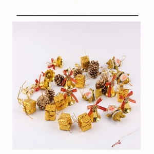 Detailed set of 36 Christmas tree ornaments including Santa dolls, bells, and pine cones