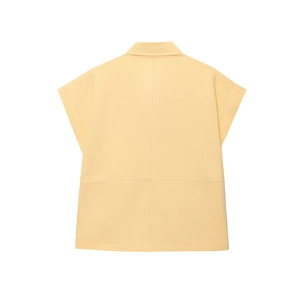 Ensemble deux pièces pour femmes avec haut jaune à manches courtes et pantalon large