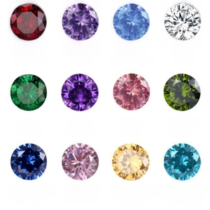 Gold-plated stainless steel flower earrings with twelve months birthstones color guide
