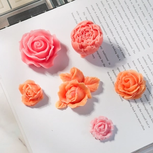 Siliconen mallen voor rozen en pioenrozen voor DIY zeep en chocolade decoraties