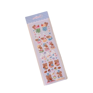 Cute bear dessert theme stickers featuring colorful ice cream and cake icons for scrapbooking
