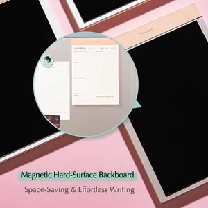 Pink magnetic planner hardboard with daily schedule and notepad for office organization