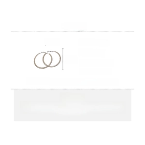 Size guide for large silver crystal hoop earrings measuring 5.5cm in diameter