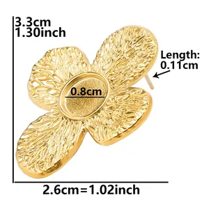 Detailed dimensions of 304 stainless steel round hoop earrings with measurement overlay
