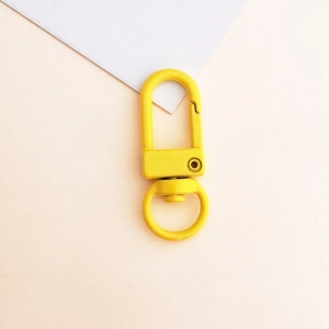 Matte yellow metal lobster clasp keychain accessory for DIY bags and crafts