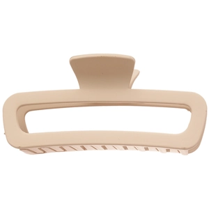 Pinza per capelli rettangolare minimalista in acrilico opaco beige per acconciature