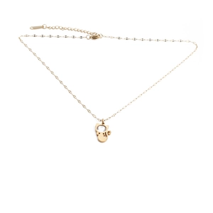 Elegant gold cat pendant necklace in stainless steel with a sparkling crystal stone