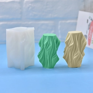 Spiral geometric silicone mold for DIY candles soaps and resin crafts with wavy texture