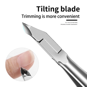 Professional gold stainless steel cuticle nipper with sharp angled blade for manicure