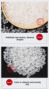 Polished natural clear quartz chips with high transparency and smooth irregular edges
