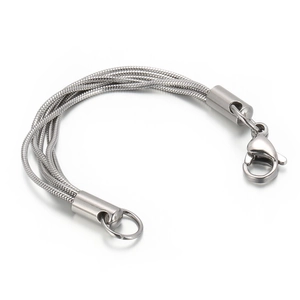 10mm stainless steel woven chain necklace with lobster clasp and adjustable tail link