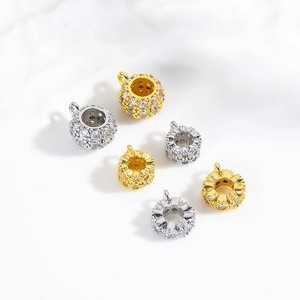 Copper Zircon Inlaid Spacer Beads DIY Jewelry Making Findings Accessories For Bracelets Necklaces 18K Gold Plated Charms