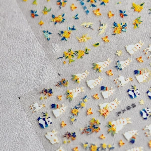 Chinese Style Jade Rabbit Panda Nail Art Stickers Ultra Thin Tough Transparent Self Adhesive DIY Manicure Decals For Women