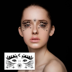 Detail of Halloween EF-005 spider web face tattoo stickers for eyes and gothic makeup