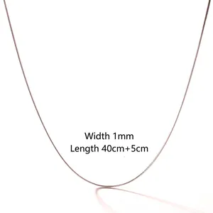 Minimalist 1mm gold stainless steel square snake chain necklace with 40cm plus 5cm extender