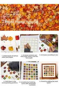 Step-by-step DIY tutorial for autumn leaf specimen wooden shadow box photo frame