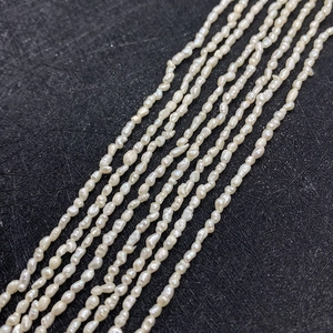 Natural freshwater 2-3mm white rice pearls in irregular baroque style for jewelry DIY