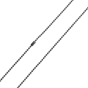 Pair of 1.5mm black stainless steel ball chains for DIY jewelry with secure connectors