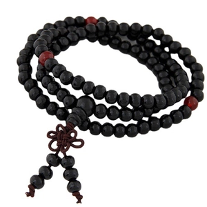 Buddhist Prayer Beads Wood Wrap Bracelet Chinese Knot Fragrant Wood Ethnic Style Meditation Jewelry Unisex Beaded