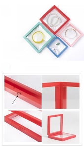 Detail showing high-elastic PE film, 90-degree opening, and secure snap of the display box