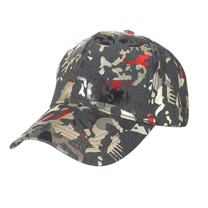 Casquette de baseball camouflage avec protection solaire en gris foncé et vert armée