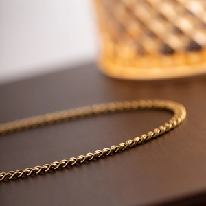 Minimalist 3mm gold-plated stainless steel twisted link chain necklace for women