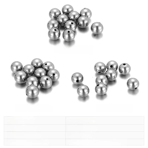 Comparaison de taille détaillée des perles de bricolage en acier poli 10mm 12mm 14mm