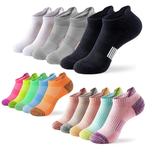 Breathable ankle athletic socks set with arch support in assorted multicolor packs