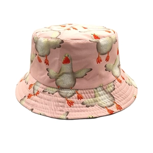Chapeau bob rose pour enfants avec motifs de pingouins mignons pour l'été au soleil