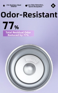 Close-up of 316 stainless steel vacuum flask interior with food-grade metal texture