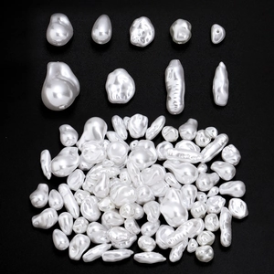 Baroque Imitation Artificial Pearl Beads Irregular ABS Plastic Loose Spacer Beads DIY Jewelry Making Bracelet Necklace White Crafting