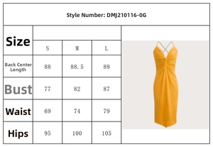 Tableau des tailles détaillé pour robe de soirée dos nu avec mesures poitrine et taille