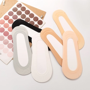 Women Invisible Boat Socks Cotton Ice Satin Anti Slip Silicone Ultra Low Cut Seamless Breathable Thin Summer Socks