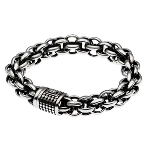 Bracciale da uomo in argento con croce e design unico a catena a maglie