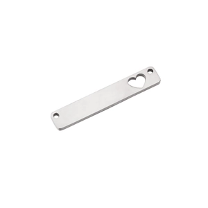 Rectangle stainless steel bar charm with heart hollow cutout for jewelry making