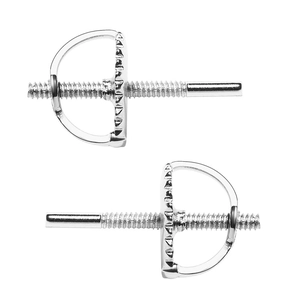 Macro view of 925 sterling silver screw back ear nuts for secure earring DIY making