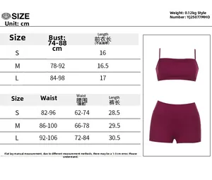 Tabella taglie per completo sportivo donna con misure di top e pantaloncini in cm