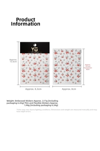 Detailed view of embossed floral nail stickers measuring 8.3x12.6cm on clear backing