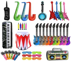 Inflatable Musical Instruments PVC Rock And Roll Party Props Guitar Saxophone Microphone Boombox Keyboard Drum Kids Toys
