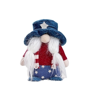 Patriotic gnome plush doll in US flag colors for American Independence Day home decor
