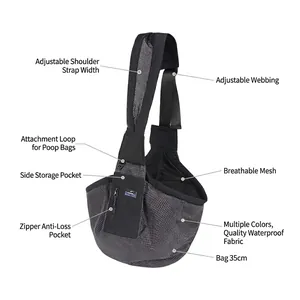 Borsa a tracolla impermeabile per animali con rete traspirante e tracolla regolabile