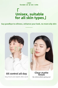 Detailed comparison of oil absorbing sheets on male and female faces for matte skin