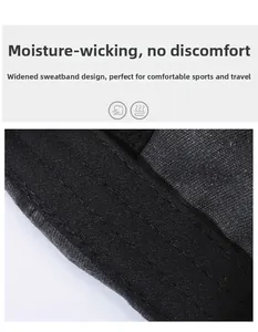 Macro detail of the wide moisture-wicking sweatband inside this vintage washed cotton cap