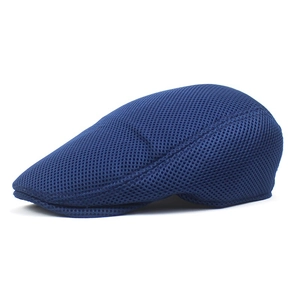 Navy blue breathable mesh beret duckbill hat for outdoor sun protection in summer