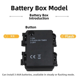 Black outdoor light battery box featuring 6-hour timer and flashing modes